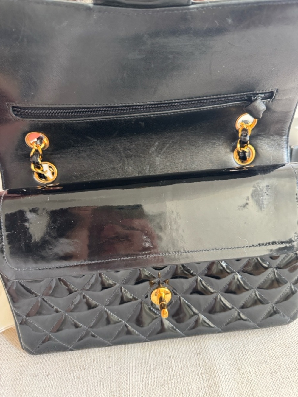 CHANEL Vintage Classic Doubr Bag w/ Flap and 24k Gold Hardware 2003 - Picture 5 of 11